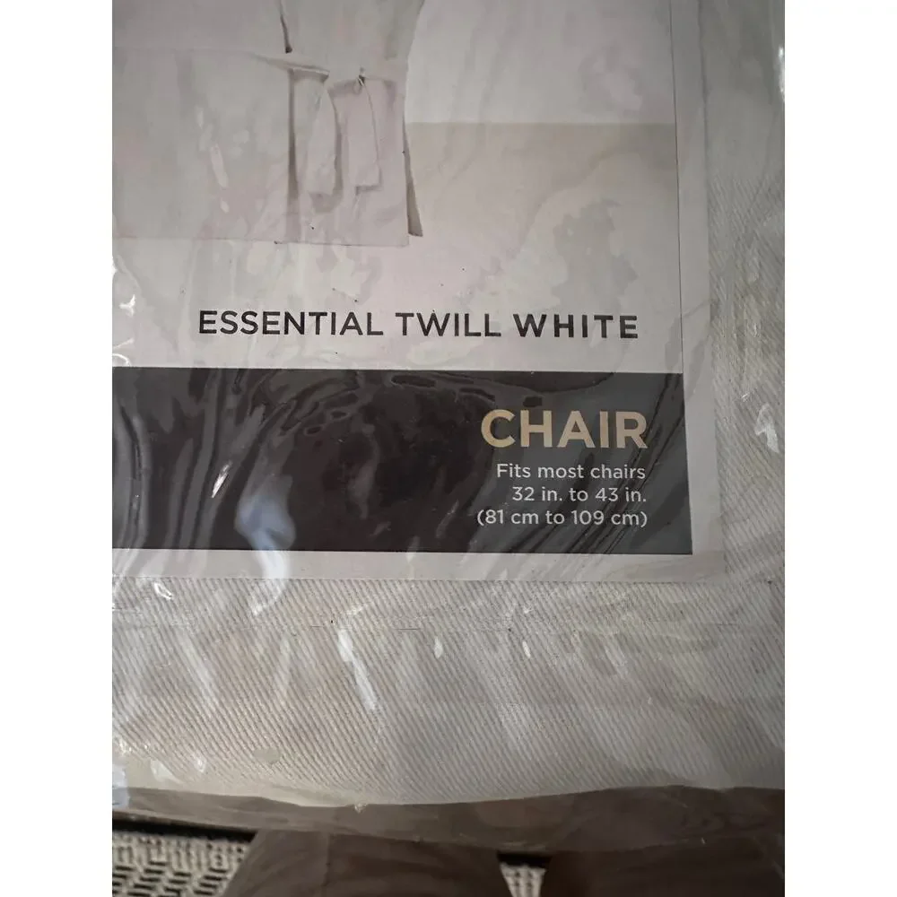 Sure Fit Essential Twill Chair Slipcover, White NEW